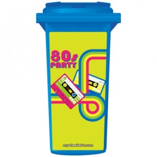 Retro 80's Party Cassettes Wheelie Bin Sticker Panel